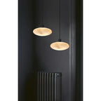 Modern Alabaster Art Glass Pendant Lights in Living Room Interior