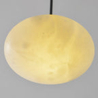 Front View of Illuminated Modern Alabaster Pendant Light