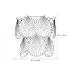 Modern Shell Art Glass Wall Sconce Line Art Dimension Diagram