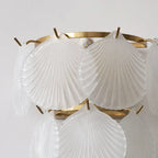 Illuminated Modern Shell Art Glass Wall Sconce Studio Display