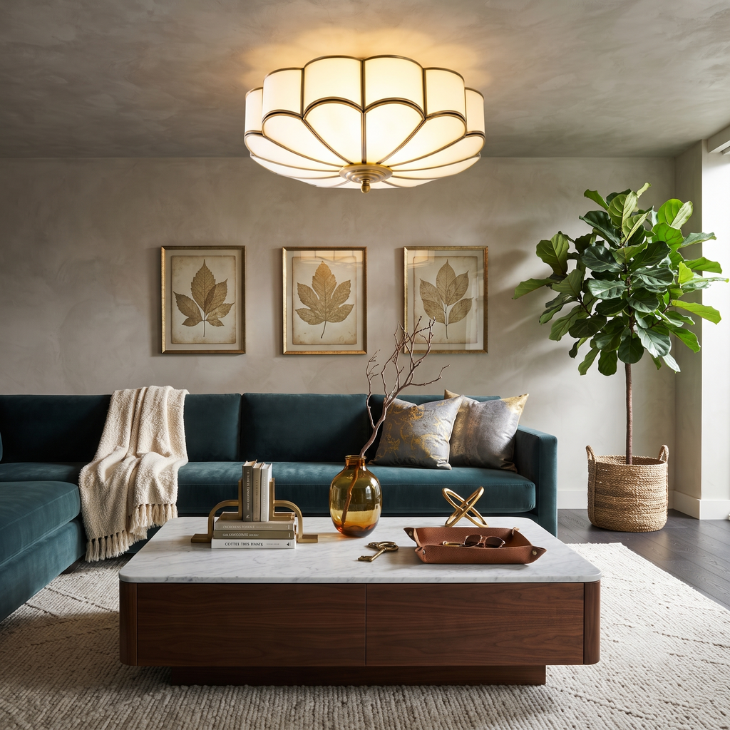 Scalloped Bloom Flush Mount