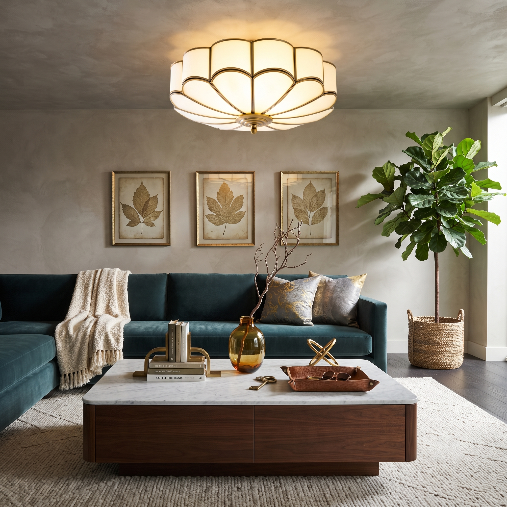 Scalloped Bloom Flush Mount