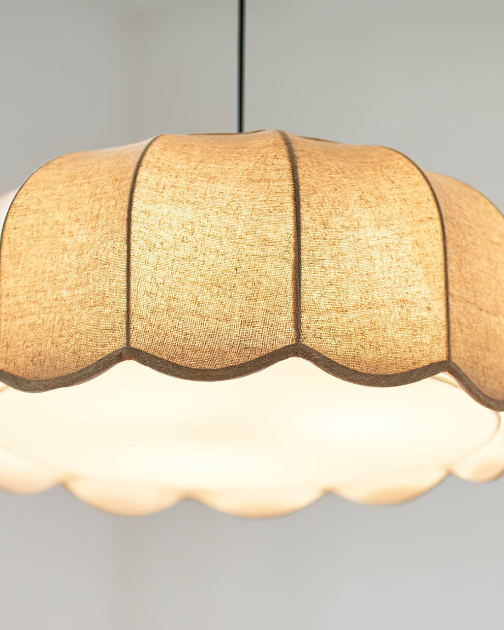 Scalloped Fabric Dome Pendant Light