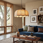 Scalloped Fabric Dome Pendant Light