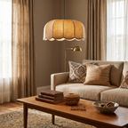 Scalloped Fabric Dome Pendant Light