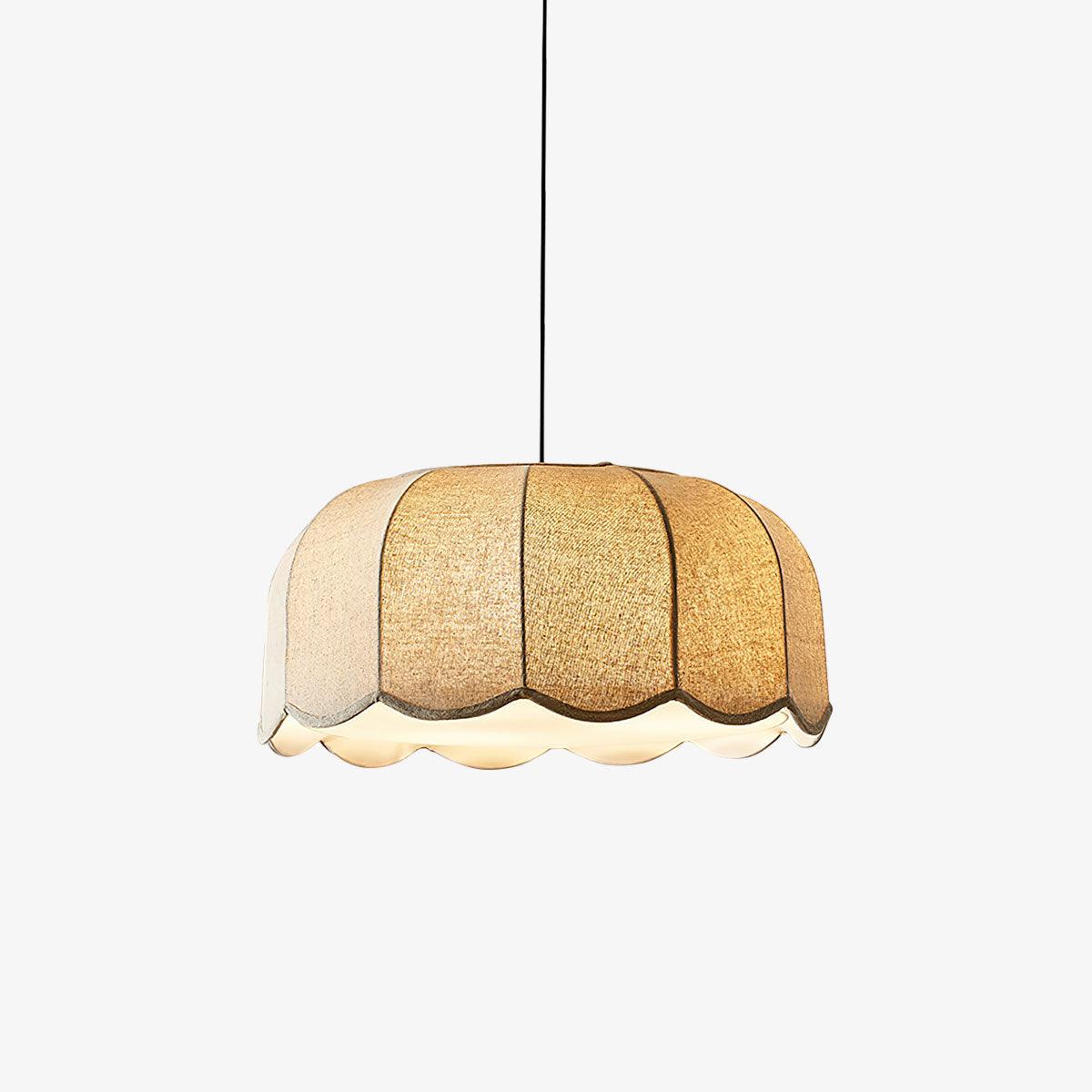 Scalloped Fabric Dome Pendant Light