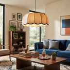 Scalloped Fabric Dome Pendant Light