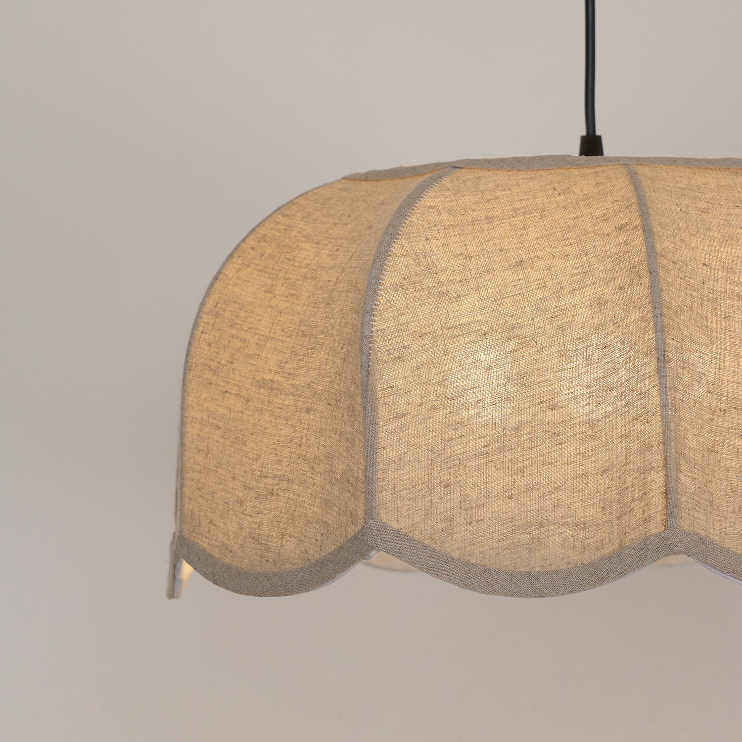 Scalloped Fabric Dome Pendant Light