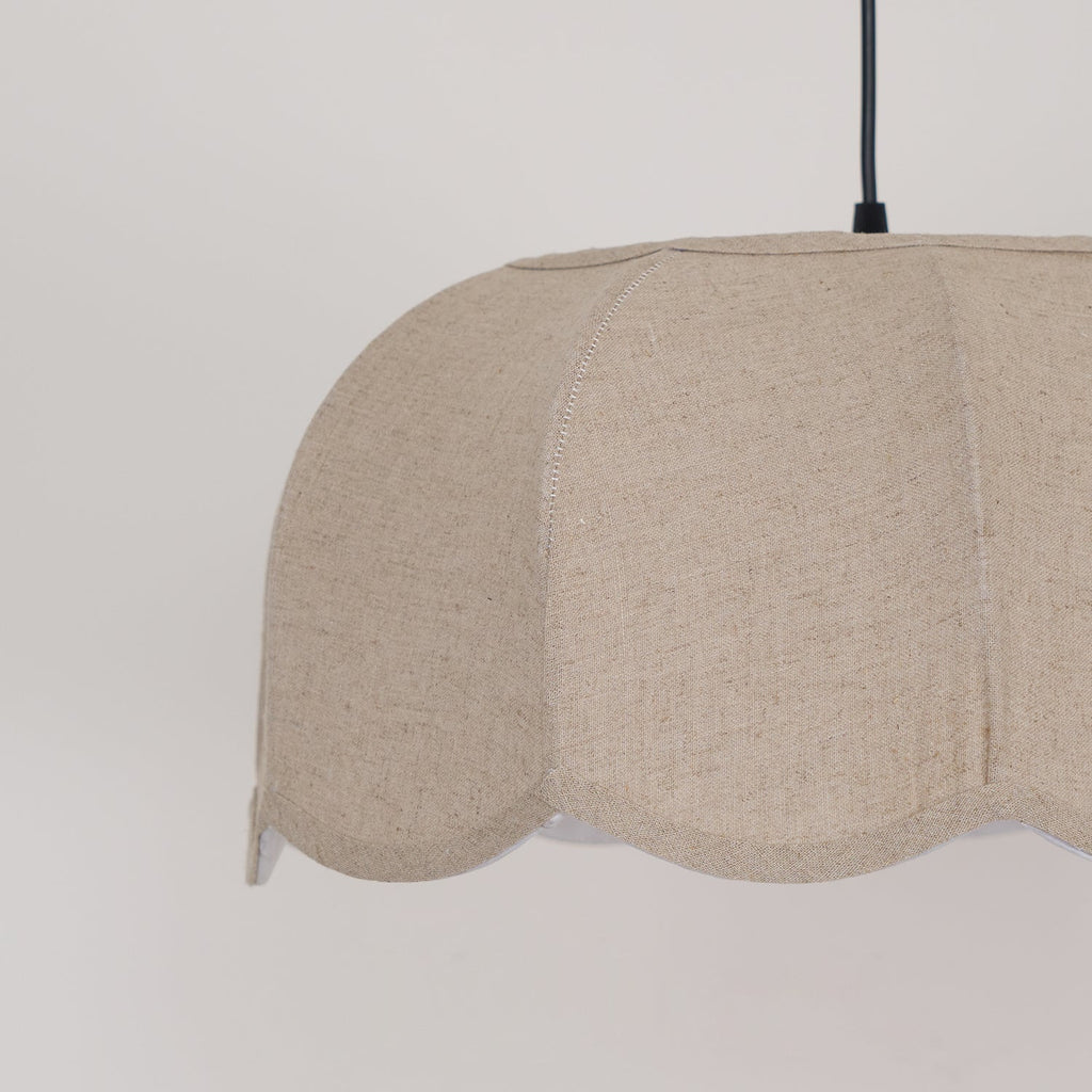 Scalloped Fabric Dome Pendant Light