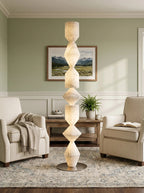 Sculptural Layered Alabaster Floor Lamp