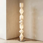 Sculptural Layered Alabaster Floor Lamp