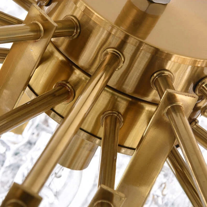 Close Up View of Chandelier Hardware and Glass Attachment Details