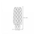 Modern Amber Art Glass Wall Sconce Long Style Line Art Dimension Diagram