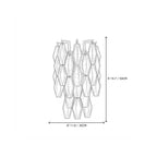 Modern Amber Art Glass Wall Sconce Short Style Line Art Dimension Diagram