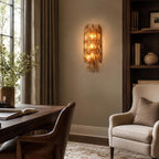 Modern Cascading Art Glass Wall Sconce in Dining Room Interior