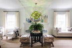 Traditional Green Petal Chandelier in Living Room