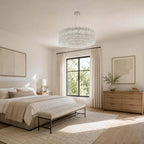 Modern Cascading Glass Flush Mount Ceiling Light in Bedroom Setting