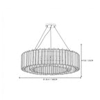 Modern Cascading Cylindrical Faceted Glass Ceiling Light Style D Line Art Dimension Diagram
