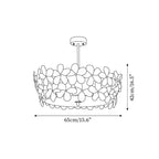 Modern Crystal Floral Art Glass Ceiling Light Style C Line Art Dimension Diagram