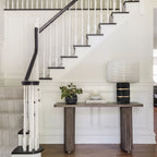 Modern Alabaster Table Lamp on Entryway Console Table