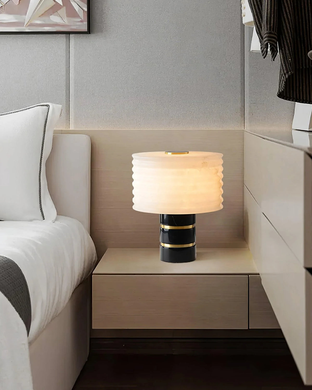 Alabaster Accent Lamp in Master Bedroom Setting