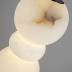 Close Up View of Illuminated Alabaster Natural Vein Texture and Warm Glow Details