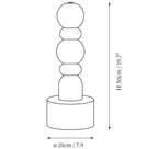 Modern Stacked Sphere Alabaster Table Lamp Line Art Dimension Diagram