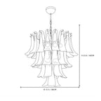 Modern Cascading Art Glass Flower Chandelier Style C Line Art Dimension Diagram