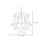 Modern Cascading Art Glass Flower Chandelier Style A Line Art Dimension Diagram