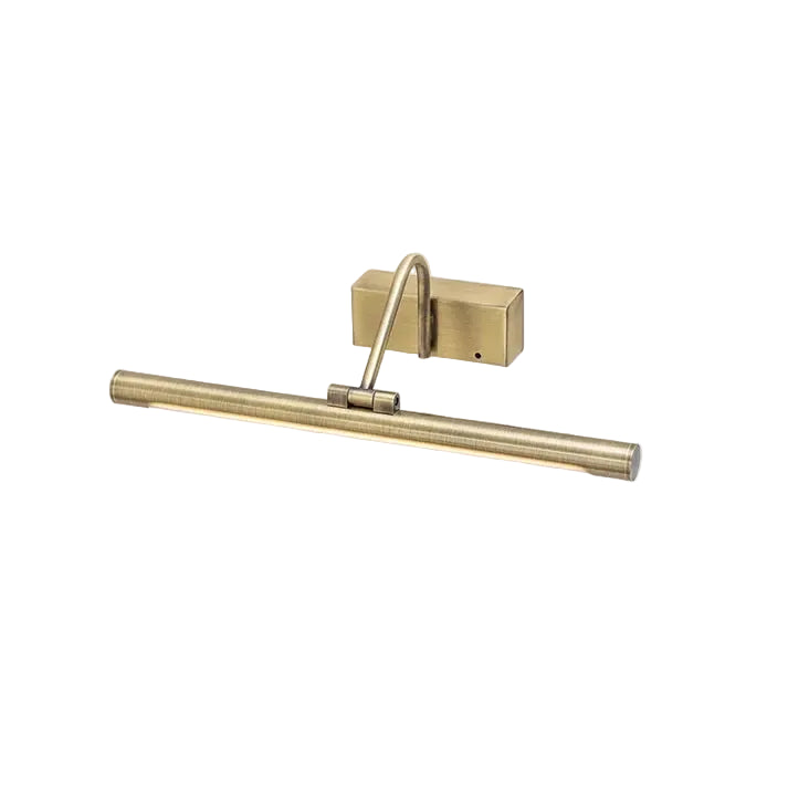 Modern Linear Picture Light with Brass Finish on Pure White Background