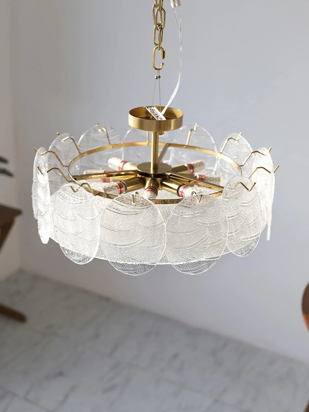 Illuminated Modern Round Plate Art Glass Flush Mount Ceiling Light Studio Shot