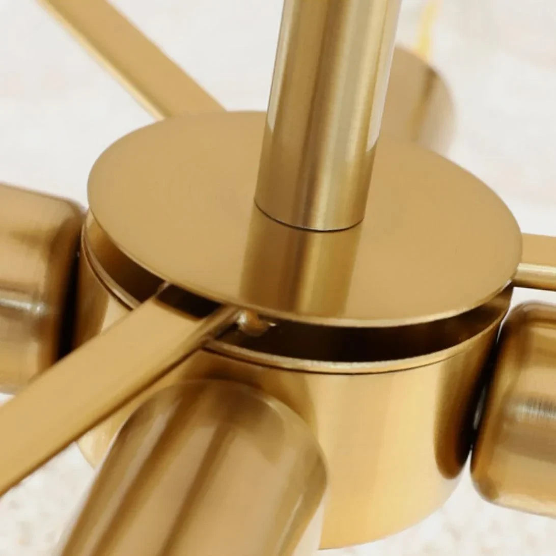 Detail View of Brass Stem and Central Fixture Hardware