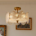 Modern Round Plate Art Glass Ceiling Light in Elegant Interior
