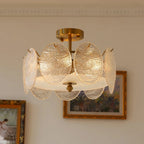Modern Round Plate Art Glass Ceiling Light in Elegant Interior