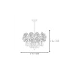 Modern Round Plate and Drop Crystal Chandelier Style A Line Art Dimension Diagram