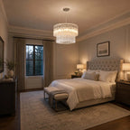 Modern Tiered Faceted Glass Flush Mount Ceiling Light in Bedroom Interior