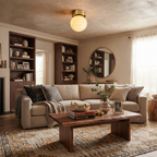 Selene Alabaster Globe Flush Mount