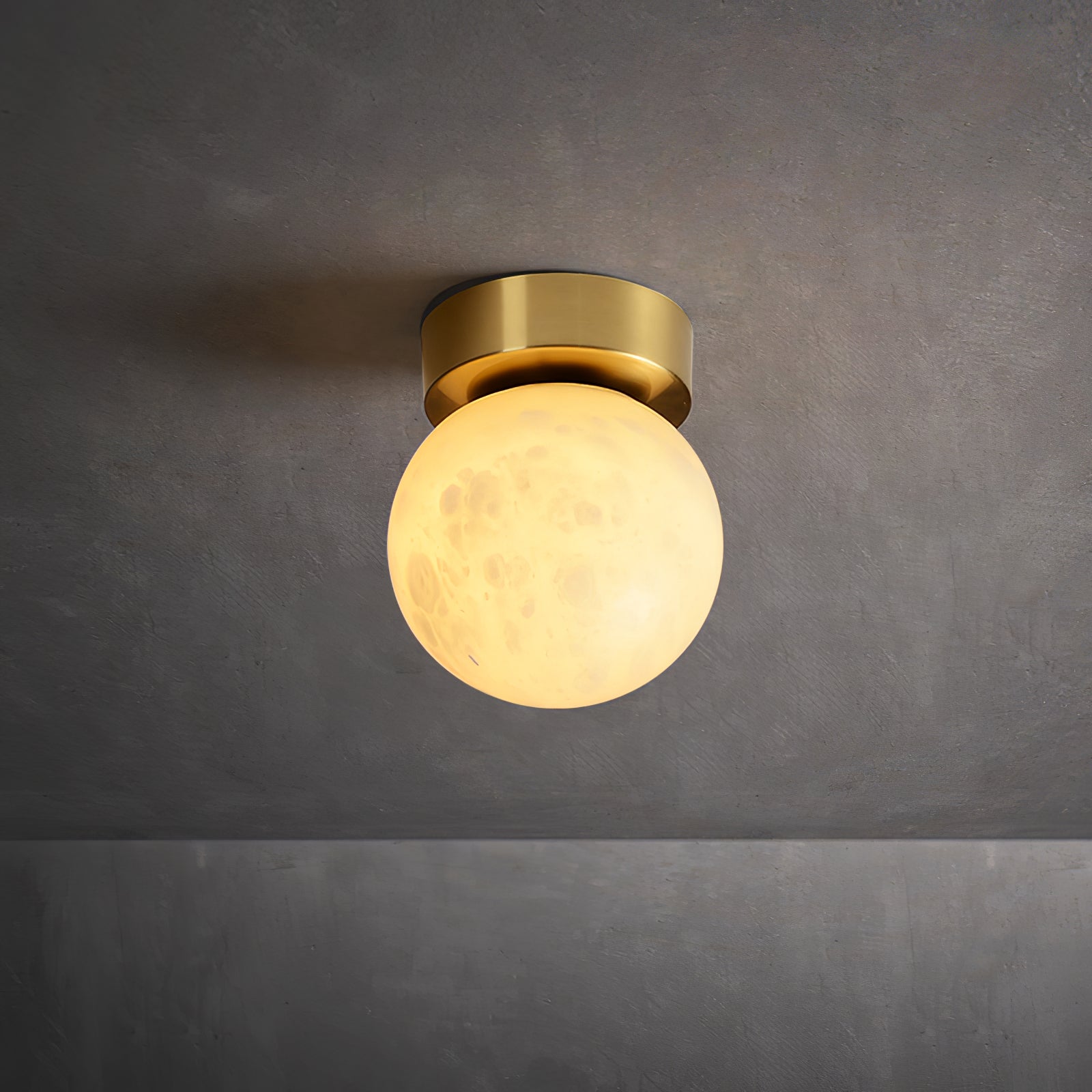 Selene Alabaster Globe Flush Mount