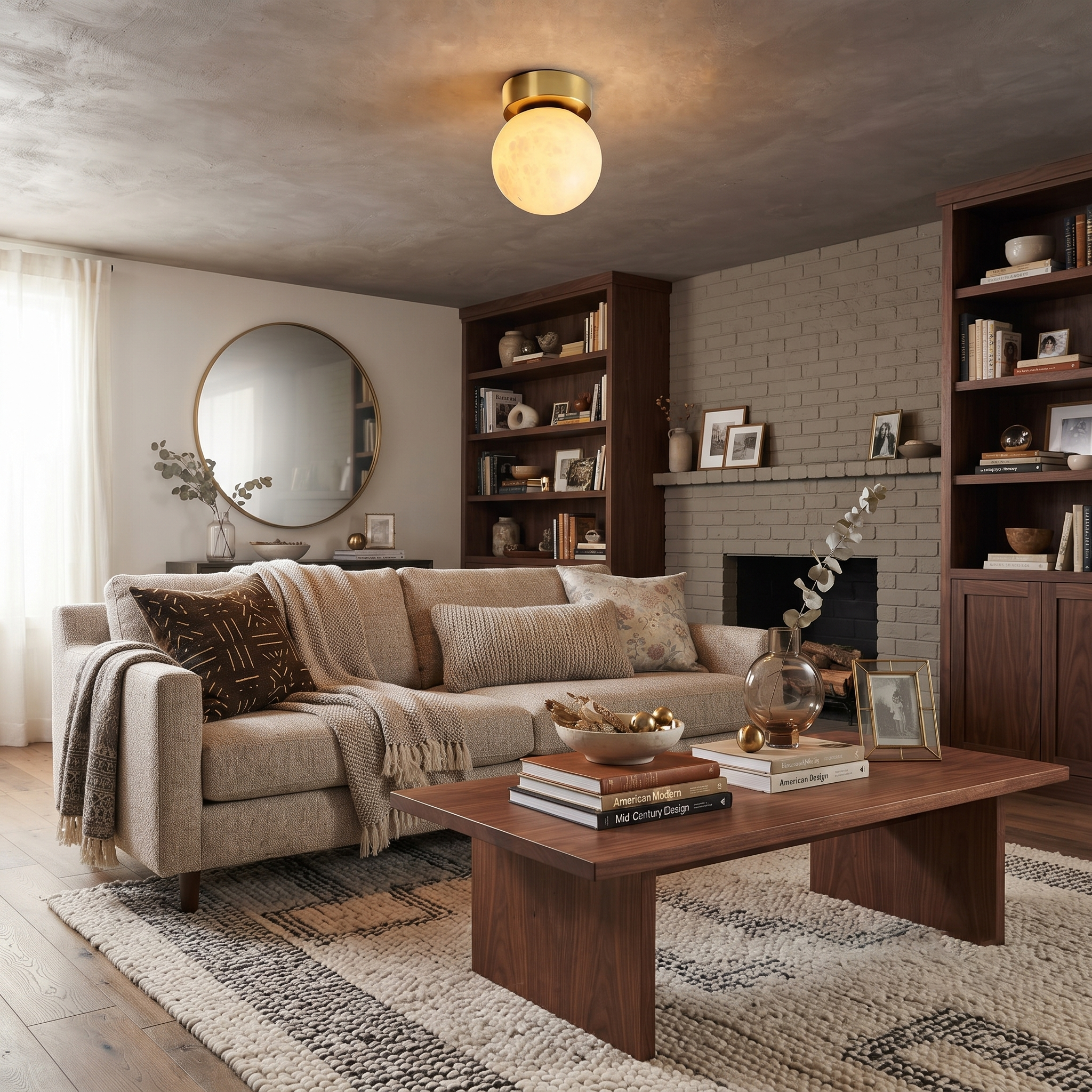Selene Alabaster Globe Flush Mount