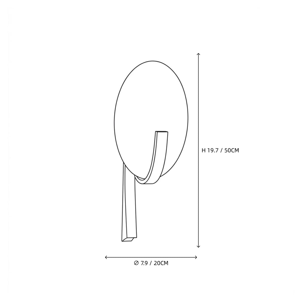 Modern Oval Alabaster Art Glass Wall Sconce Line Art Dimension Diagram