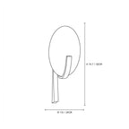 Modern Oval Alabaster Art Glass Wall Sconce Line Art Dimension Diagram