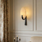 Modern Oval Alabaster Wall Sconce in Classic Interior Setting