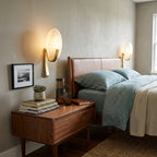 Modern Art Glass Wall Sconces in Master Bedroom Setting