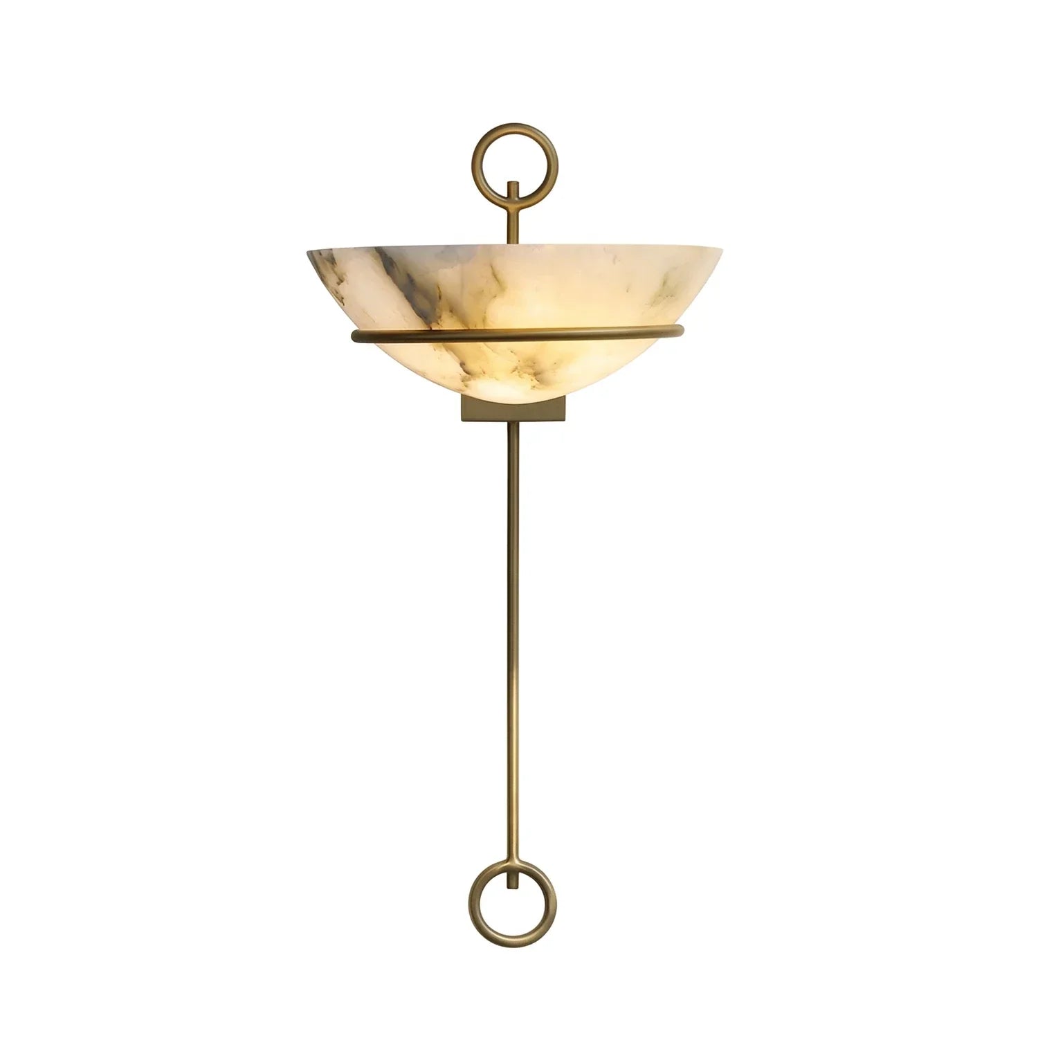 Semicircular Bowl Tether Alabaster Wall Lamp