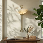 Semicircular Bowl Tether Alabaster Wall Lamp