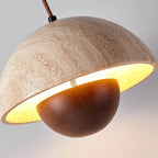 Semicircular Bud Travertine Pendant Lamp