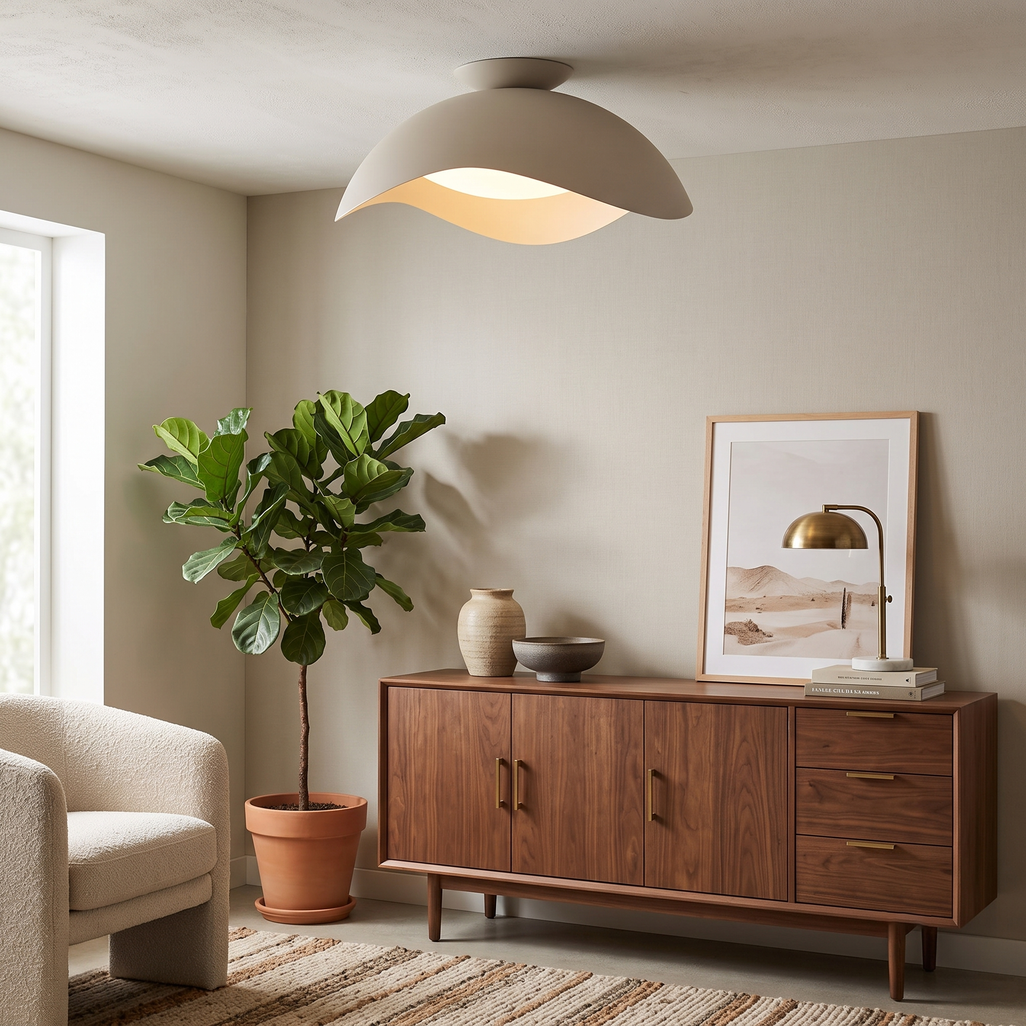 Serene Metal Wave Flush Mount