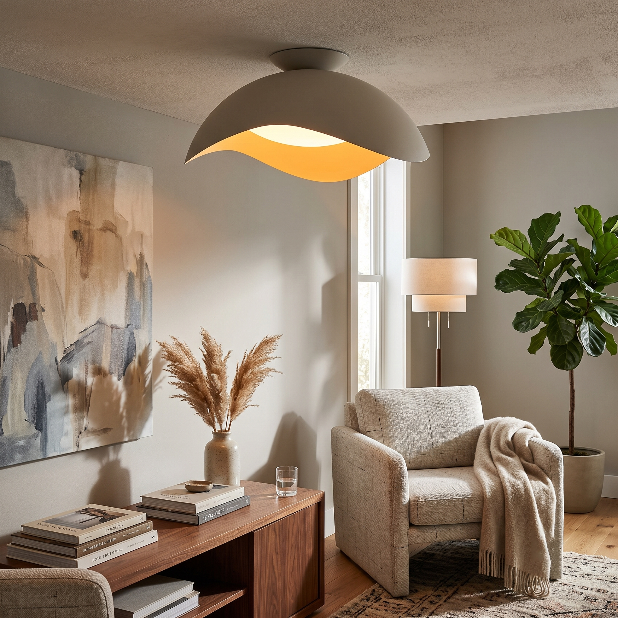 Serene Metal Wave Flush Mount