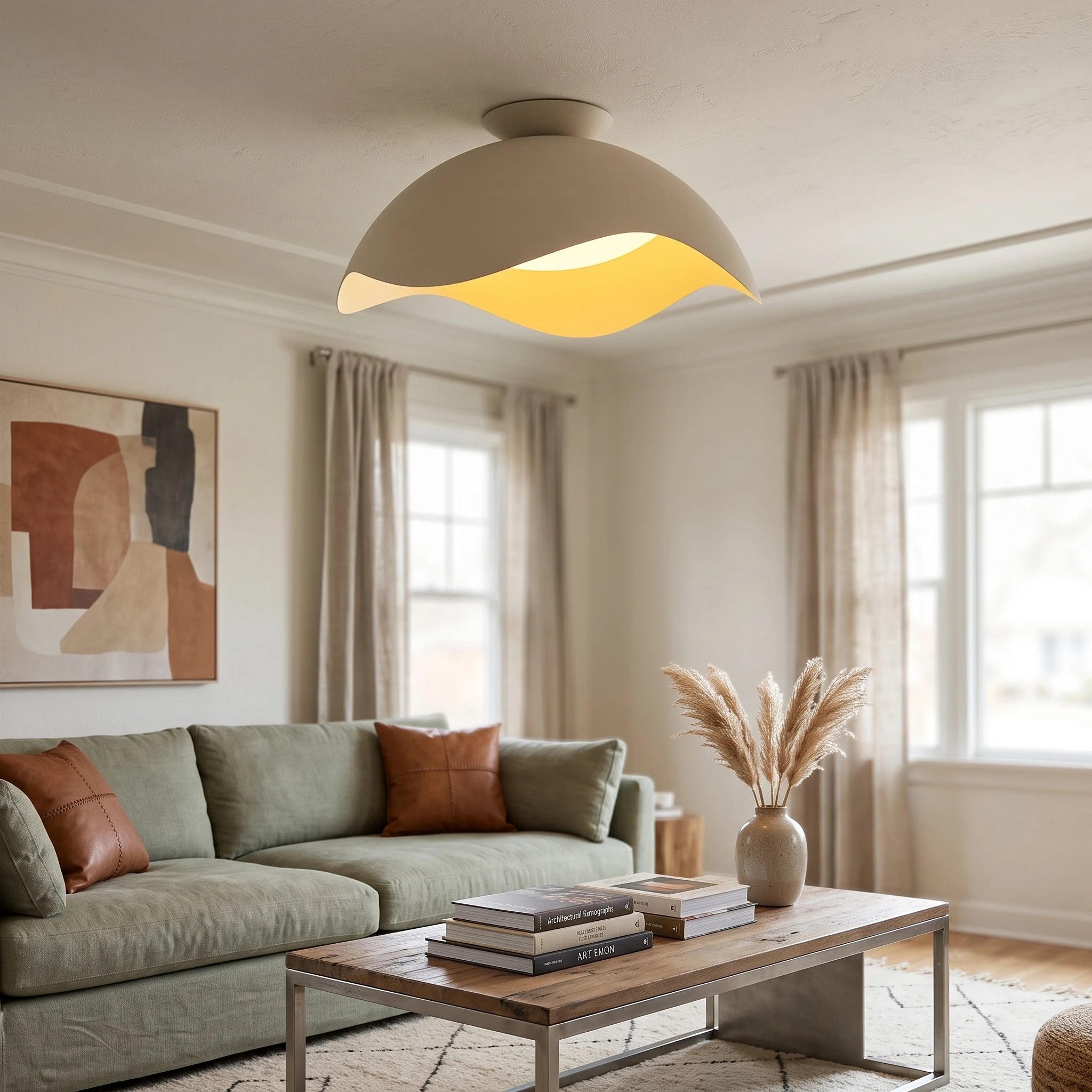 Serene Metal Wave Flush Mount