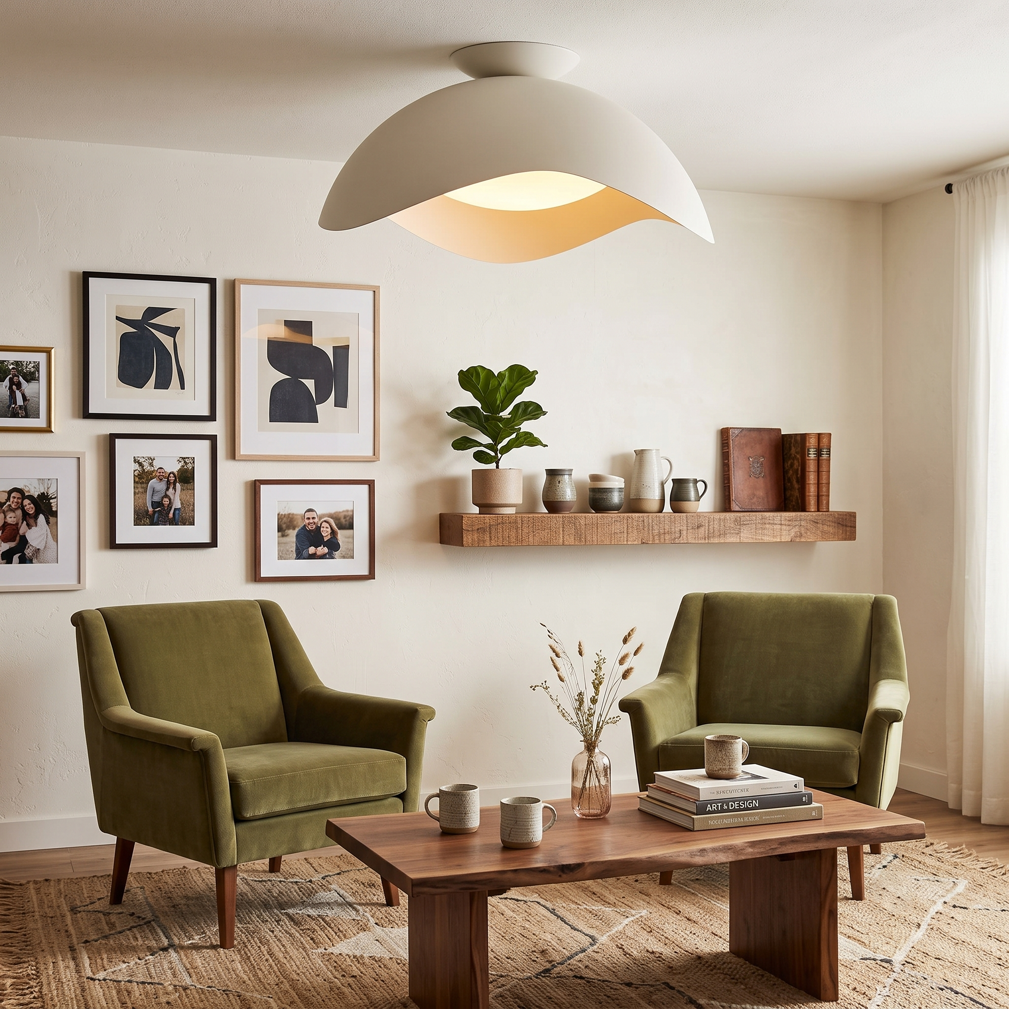 Serene Metal Wave Flush Mount